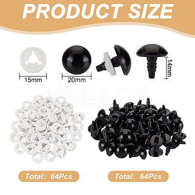 64Pcs Resin Safety Eyes DIY-FH0007-21A-1