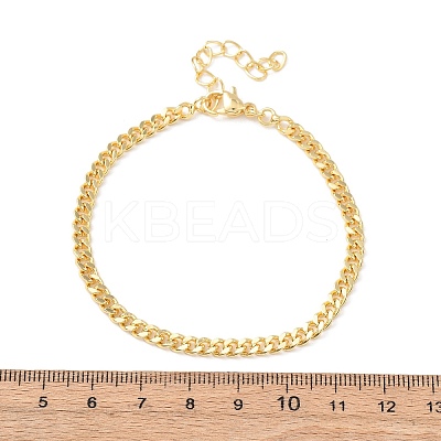 Brass Curb Chain Bracelets for Women LS-BJEW-C140-15G-1