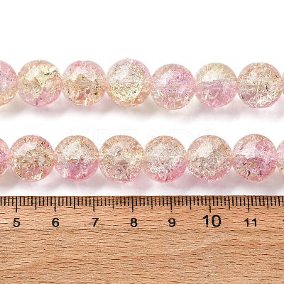 Spray Painted Crackle Glass Beads Strands CCG-Q002-12mm-03-1
