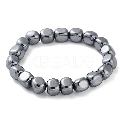 Nuggets Synthetic Terahertz Stone Beaded Stretch Bracelets for Women Men BJEW-F471-02-1