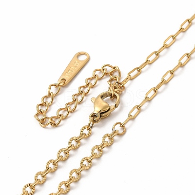 Ion Plating(IP) 304 Stainless Steel Cable Chain Necklace for Women LS-NJEW-E081-06G-1