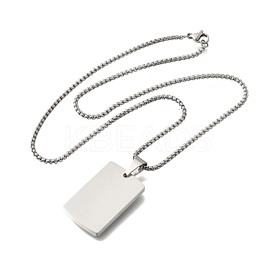 304 Stainless Steel Blank Pendant Necklaces NJEW-P329-04C-P-1