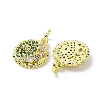 Real 18K Gold Plated Brass Micro Pave Cubic Zirconia Pendants KK-L209-056G-02-1