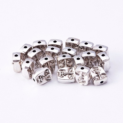 Tibetan Style Alloy Human Face Beads X-TIBEP-GC184-AS-NR-1