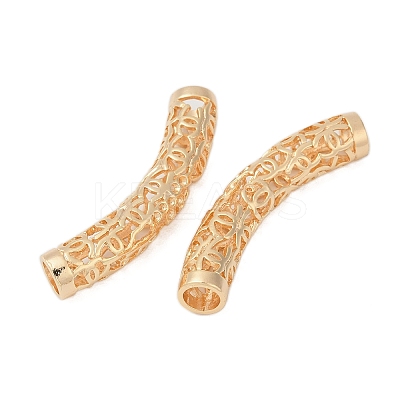 Hollow Out Brass Tube Beads KK-G532-01G-1