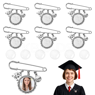 6Pcs Stainless Steel Brooch Findings JEWB-NB00001-1