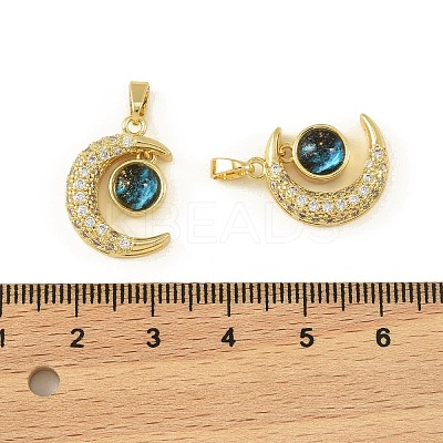 Brass Micro Pave Cubic Zirconia Pendants KK-I477-01G-02-1