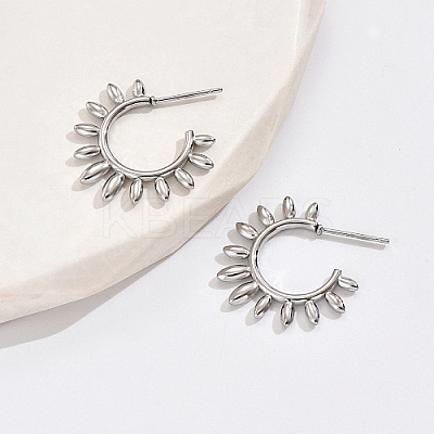 304 Stainless Steel Sun Stud Earrings ZJ1765-1-1