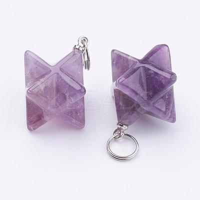 Natural Amethyst Pendants G-E398-01B-1