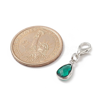 Teardrop Glass Pendant Decoration HJEW-JM00840-1