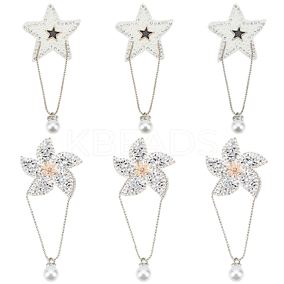 6Pcs 2 Style Star & Windmill Glitter Hotfix Rhinestone DIY-FG0002-26-1