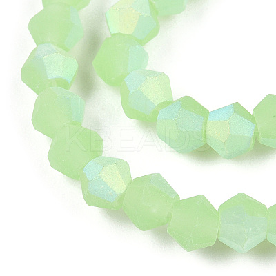 Imitation Jade Bicone Frosted Glass Bead Strands EGLA-A039-J6mm-MB01-1