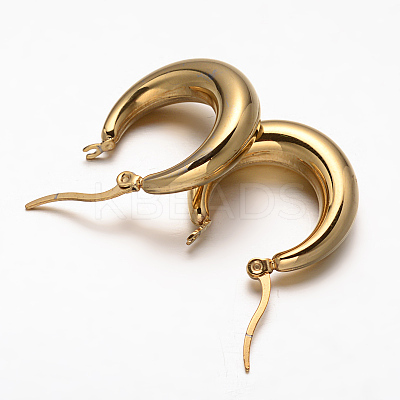 PVD Vacuum Plating Ring 304 Stainless Steel Hoop Earrings EJEW-O032-13-1