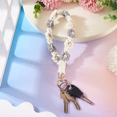 Cotton Braided Flower Pendant Decorations AJEW-TAC0030-032G-01-1