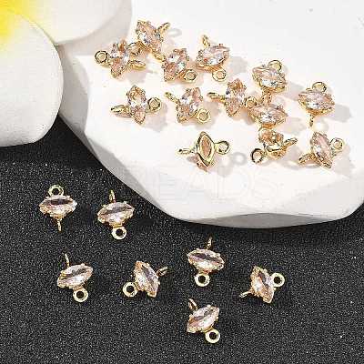 SHEGRACE Brass Pave Cubic Zirconia Horse Eye Connector Charms XGRQ2O890-436B-G-1