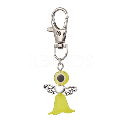 Acrylic & Resin Evil Eye Angel Pendant Decorations HJEW-JM01520-01-1