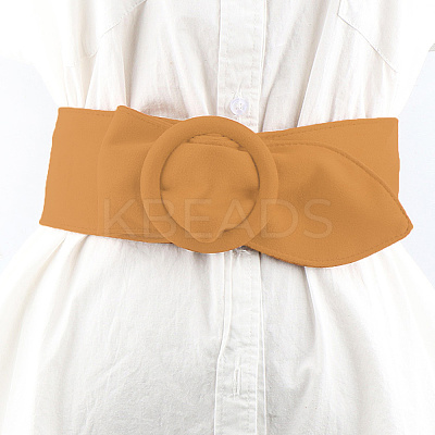 Faux Suede Waist Belt with Clasp for Shirt Dress Overcoat AJEW-WH20019-26A-1