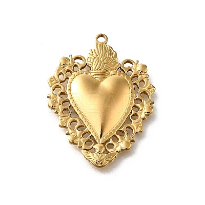 304 Stainless Steel Pendants STAS-V006-03G-01-1