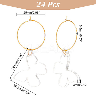 Transparent Acrylic Butterfly Wine Glass Charms AJEW-AB00114-1