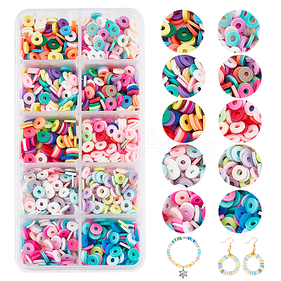 2500Pcs 10 Colors Handmade Polymer Clay Beads Strands CLAY-AR0001-24C-1