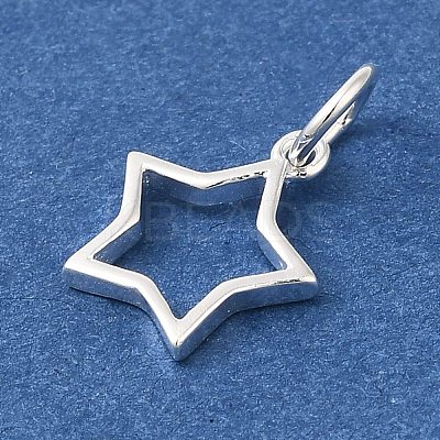 925 Sterling Silver Star Outline Charms STER-G043-02A-S-1
