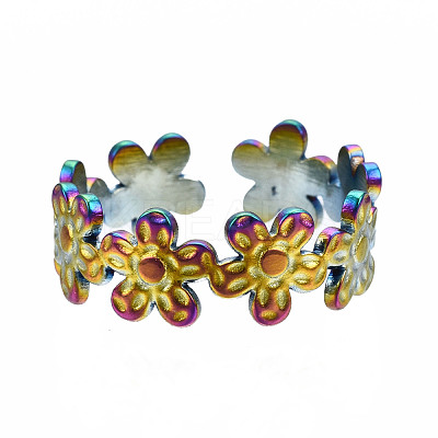Flower Cuff Rings RJEW-N038-007-1