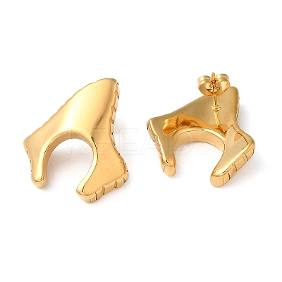 Ion Plating(IP) 304 Stainless Steel Arch Stud Earrings EJEW-K244-34G-1