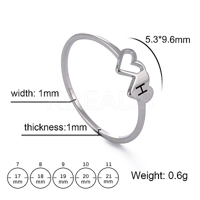 304 Stainless Steel Finger Rings for Women Men FS-WGB974C-22-1