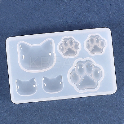 Food Grade Cat Shape DIY Silhouette Silicone Pendant Molds PW-WG26089-01-1