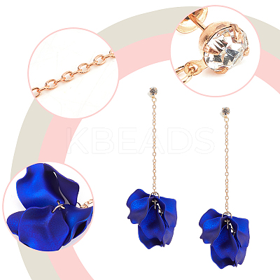 4 Pairs 4 Colors Acrylic Leaf Dangle Stud Earring EJEW-AN0001-24-1