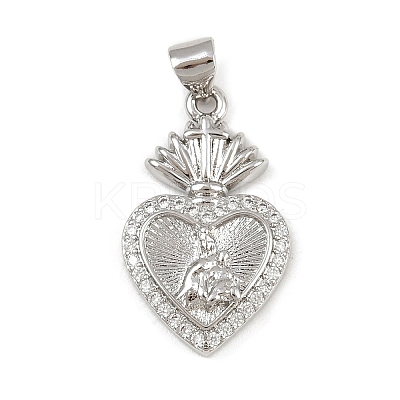 Brass Micro Pave Cubic Zirconia Pendants KK-P323-11U-P01-1