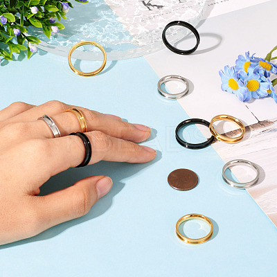 12Pcs 6 Size 201 Stainless Steel Grooved Finger Ring Settings RJEW-TA0001-06EB-1