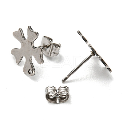 Non-Tarnish 201 Stainless Steel Stud Earrings Finding STAS-B045-14P-1