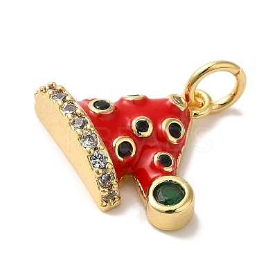 Rack Plating Brass Micro Pave Cubic Zirconia Pendants KK-U027-08G-B-1