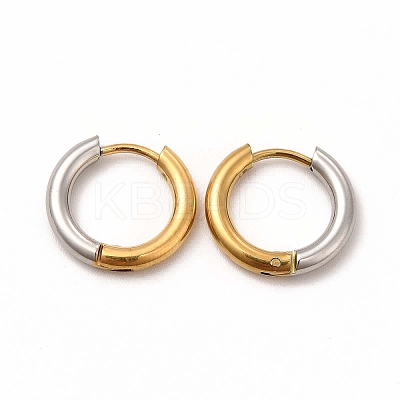 Two Tone 304 Stainless Steel Huggie Hoop Earrings for Women EJEW-C011-07A-1