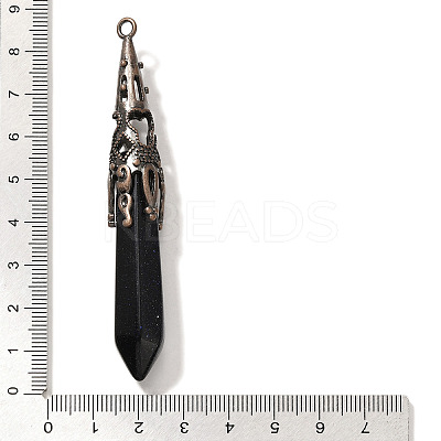 Synthetic Blue Goldstone Pointed Big Pendants G-P560-02R-20-1