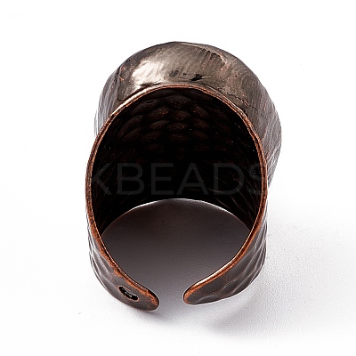 Oval Gemstone Cuff Ring RJEW-D077-14AG-1