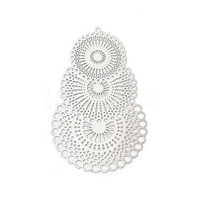 Rack Plating Brass Filigree Big Pendants KKC-K001-07P-1