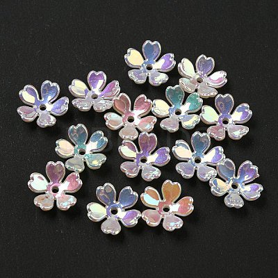 Iridescent ABS Plastic Bead Caps OACR-C021-04-1