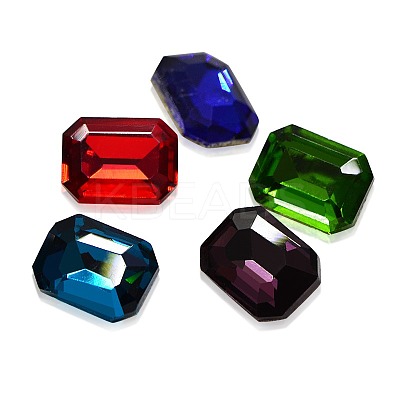Faceted Rectangle K9 Glass Pointed Back Rhinestone Cabochons RGLA-A017-6x8mm-SM-1