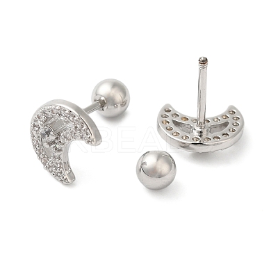 Moon Brass Micro Pave Clear Cubic Zirconia Cartilage Earrings EJEW-L289-02P-01-1