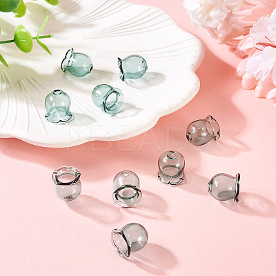 10Pcs Glass Bead Caps for Wind Chimes Making GLAA-BY0001-05F-1