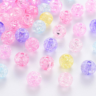 Transparent Crackle Acrylic Beads X-MACR-S370-G8mm-1