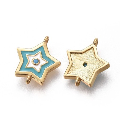 Brass Enamel Links KK-F783-16G-1