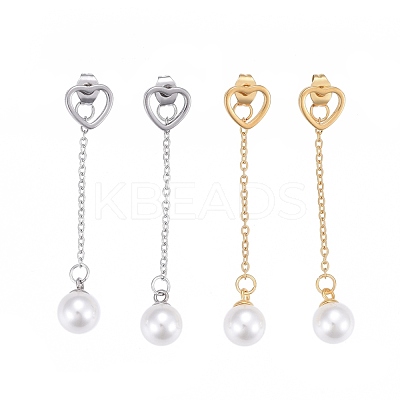 304 Stainless Steel Chain Tassel Earrings EJEW-I248-17-1