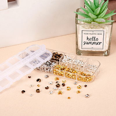 Brass Crimp Beads Covers KK-TA0007-01-1