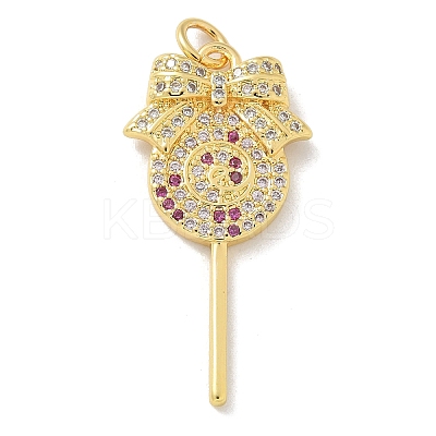 Brass Micro Pave Cubic Zirconia Pendants KK-M300-25G-1