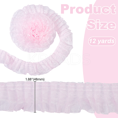 10 Yards Polyester Pleated Flower Lace Trim OCOR-HY0002-28A-1