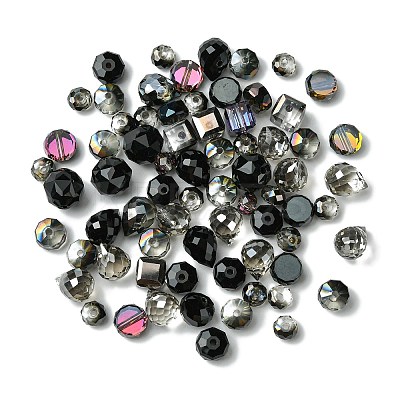 114Pcs Transparent Electroplate Glass Beads GLAA-K064-09D-1
