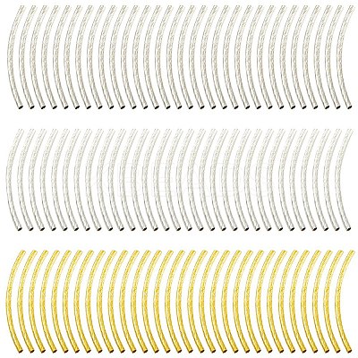 90Pcs 3 Colors Brass Tube Beads KK-YW0002-03-1